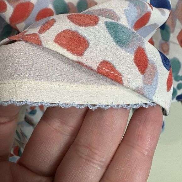 Maeve Anthropologie Flutter Sleeve Water Color Polka Dot Dress Womens Size XS - Picture 14 of 15